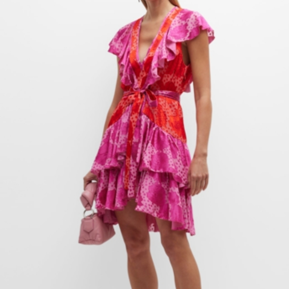 Le Superbe Aurora Flora Lil Flirt Ruffled Mini Dress - size 6 - NWT